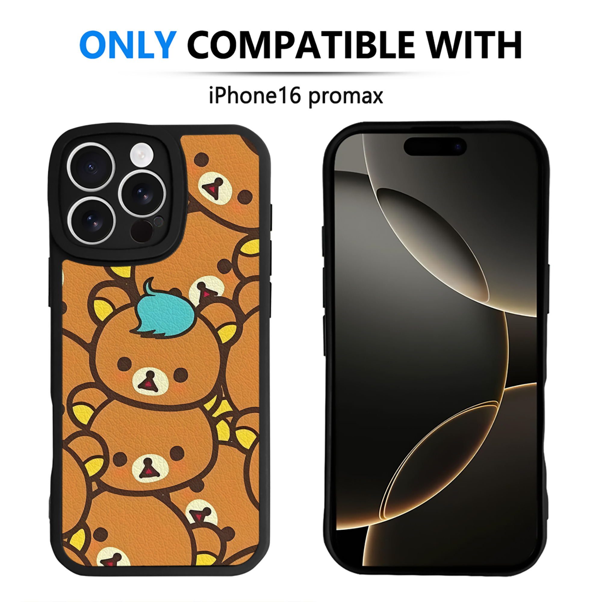 （画像用） リラックマ リラックマ キイロイトリ Rilakkuma Korilakkuma Kiiroitori 【iPhone 16シリーズ対応】シリコンスマホケース（レザー調） 材質：シリコン
